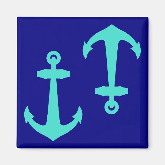 Seagreen Anchor im Design der weißen Küste Magnet (Vorne)