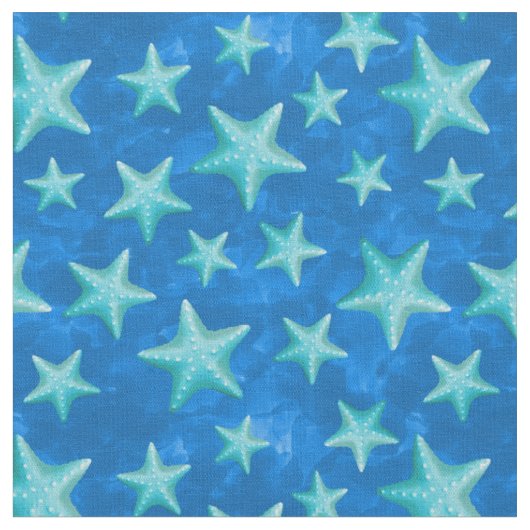 Seagreen Navy Starfish Summer Beach Nautic Stoff (Nahaufnahme)