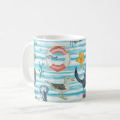 Seagul Starfish Pattern Kaffeetasse (Vorderseite Links)