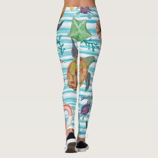 Seagul Starfish Pattern Leggings (Rückseite)