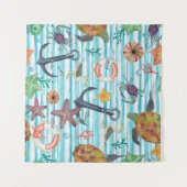 Seagul Starfish Pattern Wandteppich (Vorderseite (Horizontal))