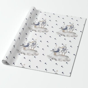 Seagull Adventure Baby Nautische Ozeane Geschenkpapier