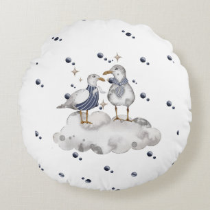 Seagull Adventure Baby - Schönes Kinderzimmer Rundes Kissen