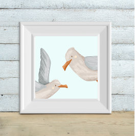 Seagull Adventures - Kinder Küstenkunst Drucken Poster