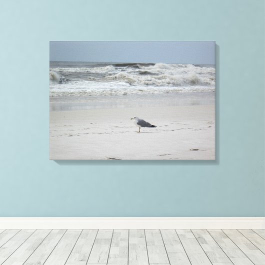 Seagull am Meer auf der Leinwand (Insitu (Holzboden))