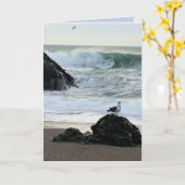 Seagull am Meer Karte (Gelbe Blume)