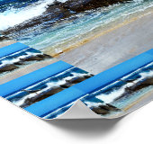 Seagull am Strand auf Felsen, Poster (Ecke)