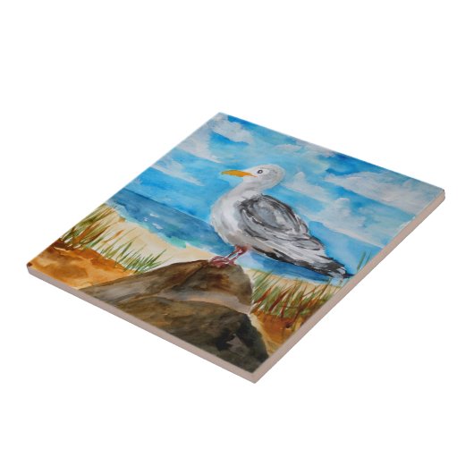 Seagull am Strand Fliese (Seite)