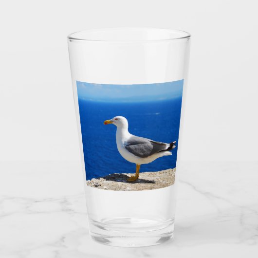 Seagull am Strand Glas (Vorderseite)
