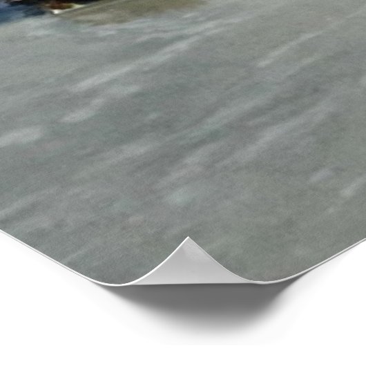 Seagull am Strand mit Algen Poster (Ecke)