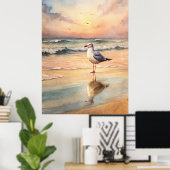 Seagull am Strand Poster (Heimbüro)