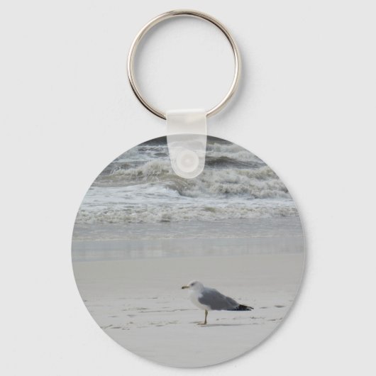 Seagull am Strand Schlüsselanhänger (Vorderseite)
