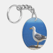 Seagull am Strand Schlüsselanhänger (Vorderseite links)
