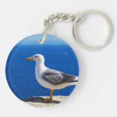 Seagull am Strand Schlüsselanhänger (Rückseite)