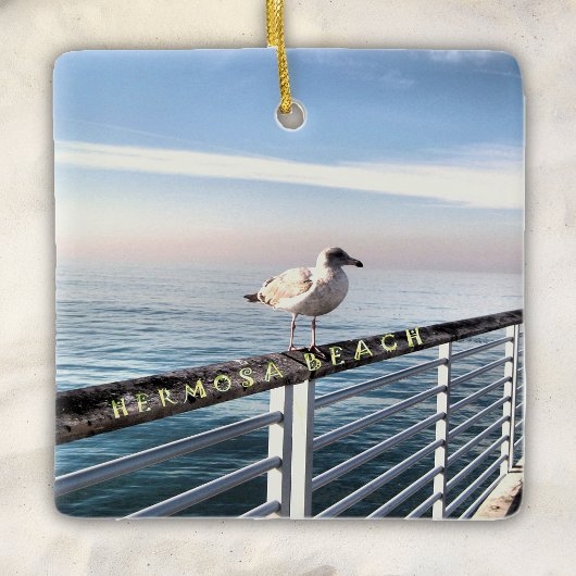 Seagull am Strand von Hermosa Keramikornament