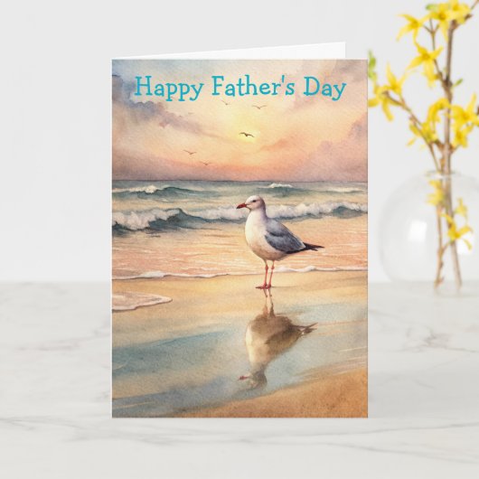 Seagull am Tag eines Strandväters Karte (Gelbe Blume)