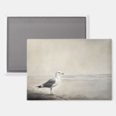 Seagull am Ufer Magnet (Vorderseite/Rückseite)
