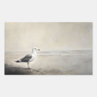 Seagull am Ufer Rechteckiger Aufkleber