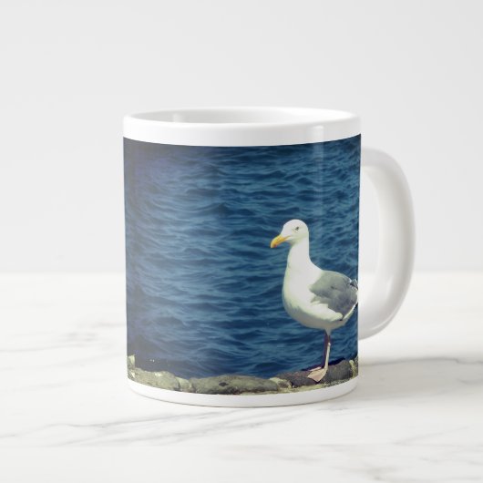 Seagull an der Bucht Jumbo-Tasse (Vorderseite Rechts)