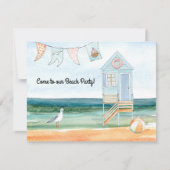 Seagull and Beach Ball Party Ankündigung (Vorderseite)