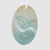 Seagull Aqua Blue ID623 Ornament (Vorderseite)