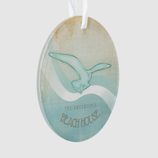 Seagull Aqua Blue ID623 Ornament (Vorderseite)