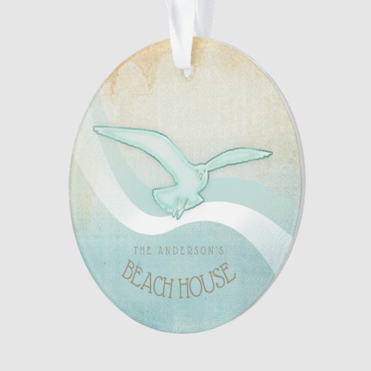 Seagull Aqua Blue ID623 Ornament (Vorderseite)