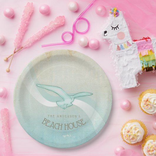 Seagull Aqua Blue ID623 Pappteller (Party)