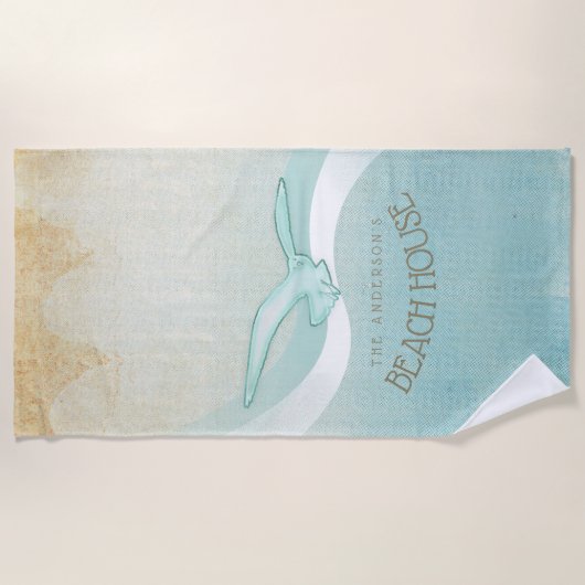 Seagull Aqua Blue ID623 Strandtuch (Vorderseite)