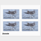 Seagull auf den Strandklebern Rechteckiger Aufkleber (Blatt)