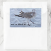 Seagull auf den Strandklebern Rechteckiger Aufkleber (Tasche)