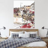 Seagull auf der Brücke in Hythe Leinwanddruck (Insitu (Schlafzimmer))
