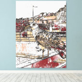 Seagull auf der Brücke in Hythe Leinwanddruck (Insitu (Holzboden))