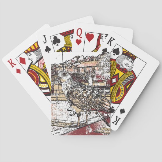 Seagull auf der Brücke in Hythe Spielkarten (Rückseite)