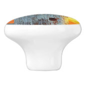 Seagull auf der Post Sunset Over the Ocean Art Keramikknauf (Seitenansicht)