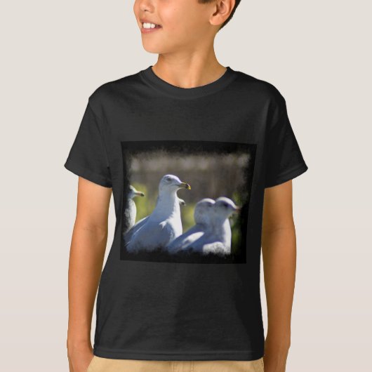 Seagull auf der Schiene T-Shirt (Vorderseite)