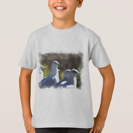 Seagull auf der Schiene T-Shirt (Vorderseite)