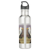 Seagull auf der Zaun Post Edelstahlflasche (Rückseite)