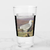 Seagull auf der Zaun Post Glas (Rückseite)