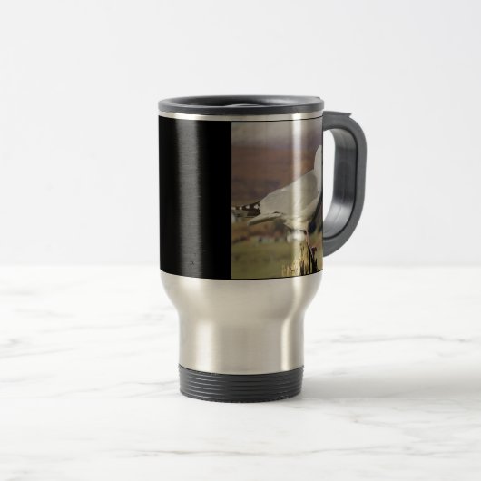 Seagull auf der Zaun Post Reisebecher (VorderseiteRechts)