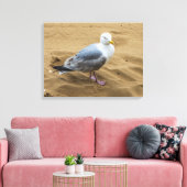 Seagull auf einem sandigen Leinwand drucksvoll (Insitu (Wohnzimmer))