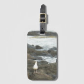Seagull auf Felsen Gepäckanhänger (Vorderseite Vertikal)