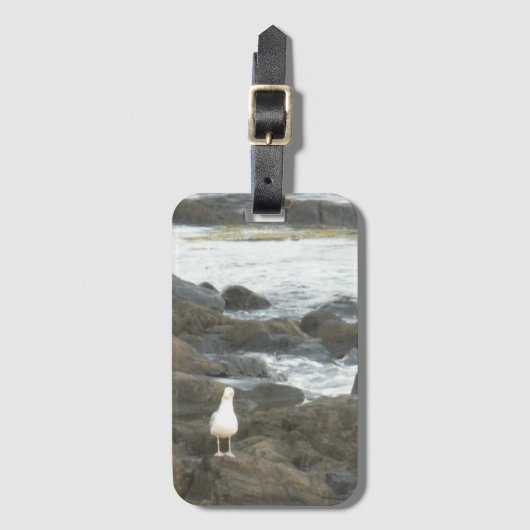 Seagull auf Felsen Gepäckanhänger (Vorderseite Vertikal)