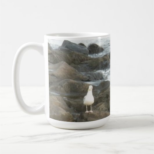 Seagull auf Felsen Kaffeetasse (Links)