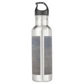 Seagull auf Post beim Schnee Edelstahlflasche (Rückseite)