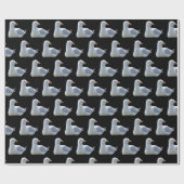 Seagull auf schwarz geschenkpapier (Flach)