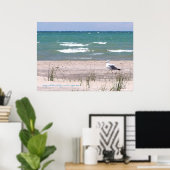 Seagull Beach Aquarell Print Poster (Heimbüro)