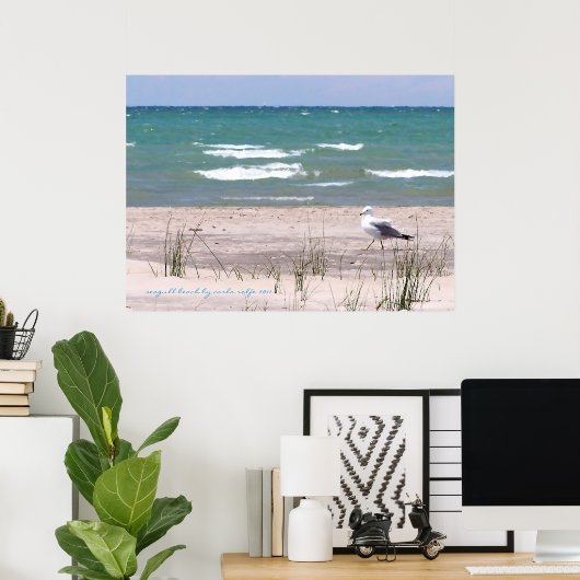Seagull Beach Aquarell Print Poster (Heimbüro)