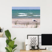 Seagull Beach Aquarell Print Poster (Heimbüro)