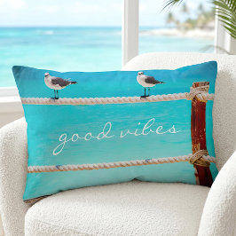 Seagull Beach Bird Good Vibes Zitat-Skript Lendenkissen